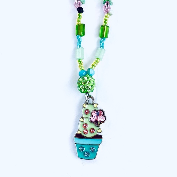 Artisan Crafted Sweet Sparkling Cactus Necklace - Picture 4 of 9